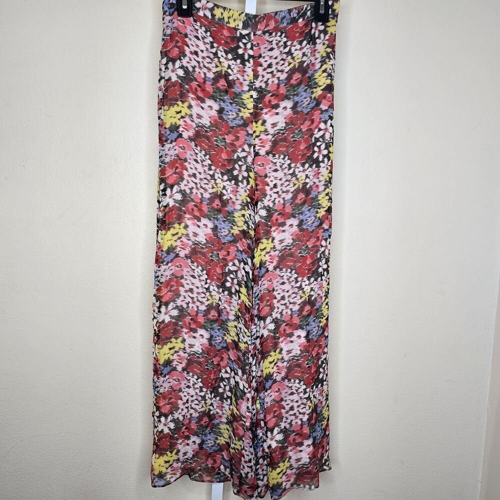 Boden Women's Multi Moire Bloom Printed Palazzo Pants Wide Leg Size US 4